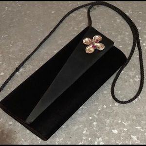 Vintage Black and Satin Evening Bag.